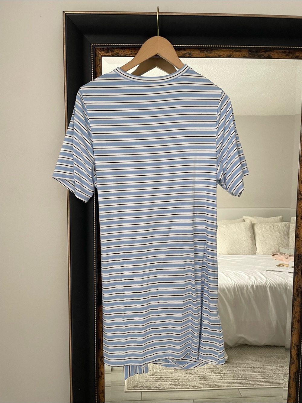 MANGO Knot Detail Short Striped Dress - Picture 5 of 6